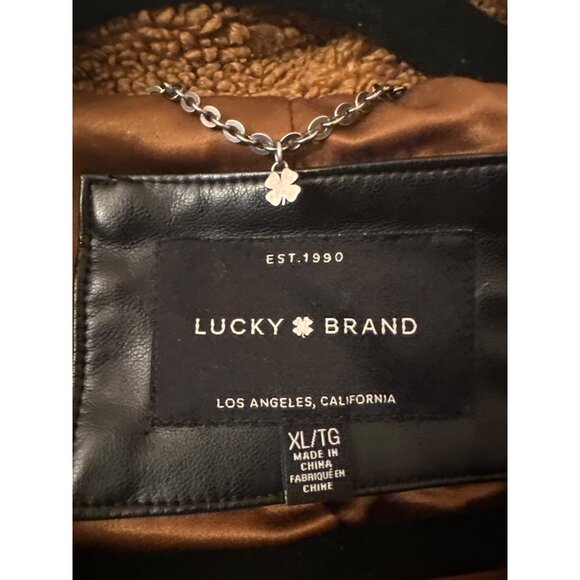 Lucky Brand Teddy Bear Faux Fur Oversized Coat Soft Camel Knubby Texture Xl/T - Picture 3 of 5